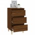 Mesita de noche madera contrachapada roble marrón 40x35x70