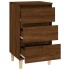 Mesita de noche madera contrachapada roble marrón 40x35x70
