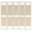 Biombo divisor de 5 paneles de tela color crema 175x165 cm