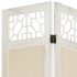 Biombo divisor de 5 paneles de tela color crema 175x165