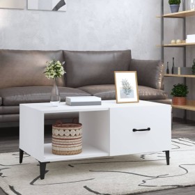 Mesa de centro madera contrachapada blanco 90x50x40