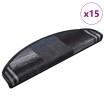 Alfombrilla autoadhesiva escalera 15 uds negro gris 65x21x4 cm