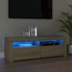 Mueble de TV con luces LED roble Sonoma 120x35x40 cm