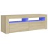 Mueble de TV con luces LED roble Sonoma 120x35x40