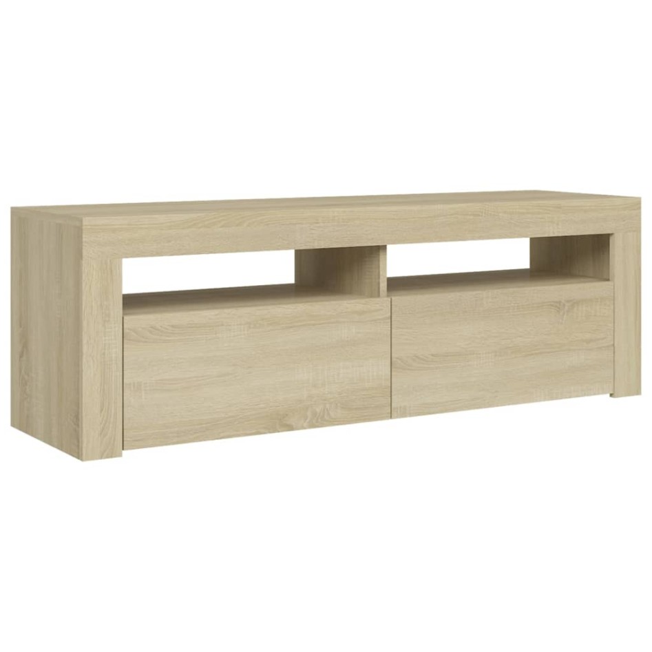 Mueble de TV con luces LED roble Sonoma 120x35x40