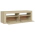 Mueble de TV con luces LED roble Sonoma 120x35x40