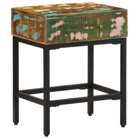 Mesa auxiliar madera maciza reciclada 40x30x51