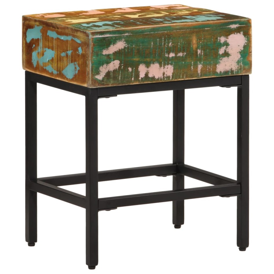 Mesa auxiliar madera maciza reciclada 40x30x51