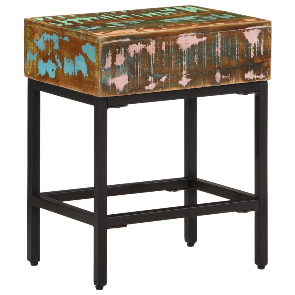 Mesa auxiliar madera maciza reciclada 40x30x51