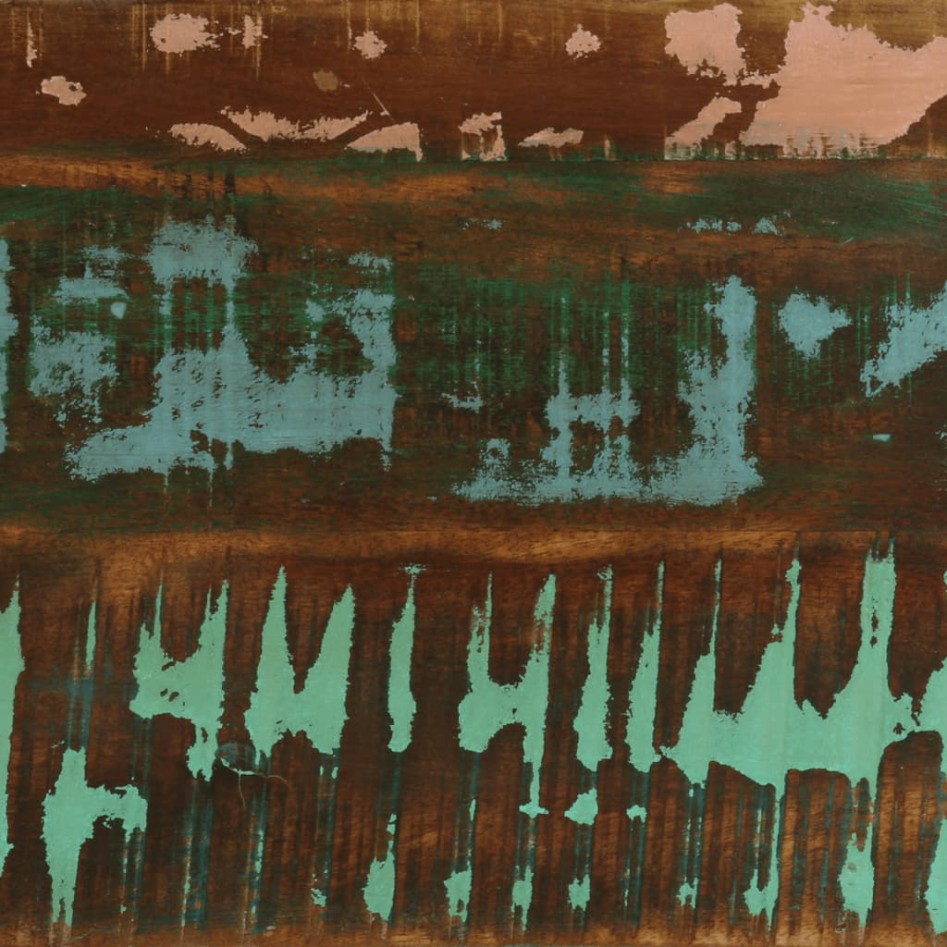 Mesa auxiliar madera maciza reciclada 40x30x51