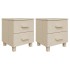 Mesitas noche 2 uds HAMAR pino macizo marrón miel 40x35x44,5
