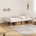 Estructura cama sin colchón con cabecero metal blanco