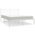 Estructura cama sin colchón con cabecero metal blanco