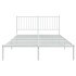 Estructura cama sin colchón con cabecero metal blanco