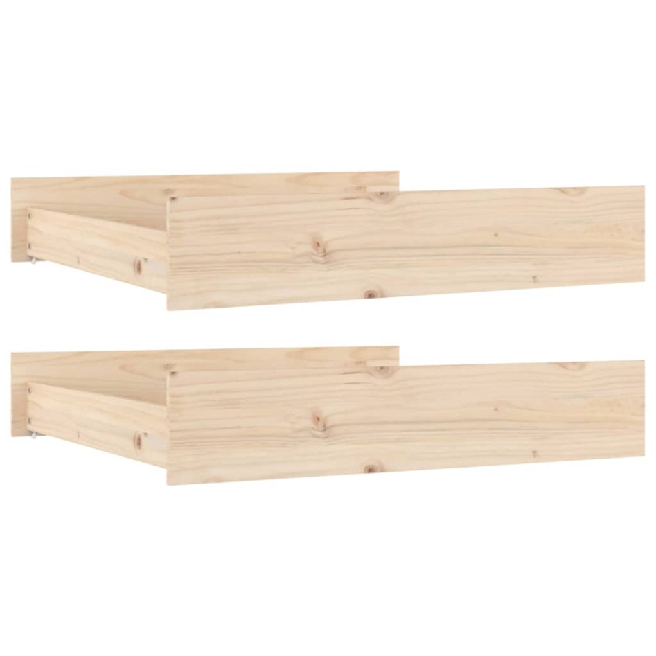 Cajones de cama 2 unidades madera maciza de