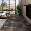 Lama de suelo autoadhesiva PVC estructura madera marrón 5,11 m²