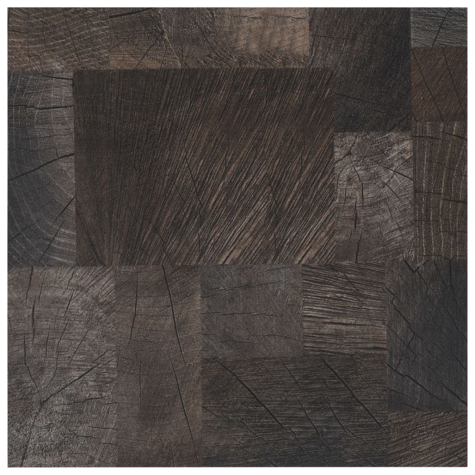 Lama de suelo autoadhesiva PVC estructura madera marrón 5,11