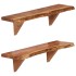 Estantes de pared 2 uds madera maciza de acacia 60x20x18