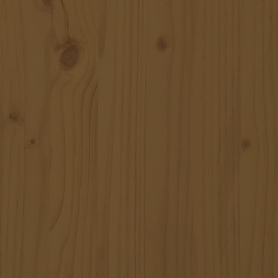 Estructura cama y cabecero madera maciza marrón miel 200x200