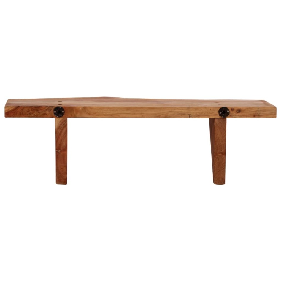 Estantes de pared 2 uds madera maciza de acacia 60x20x18