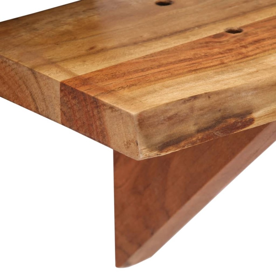 Estantes de pared 2 uds madera maciza de acacia 60x20x18