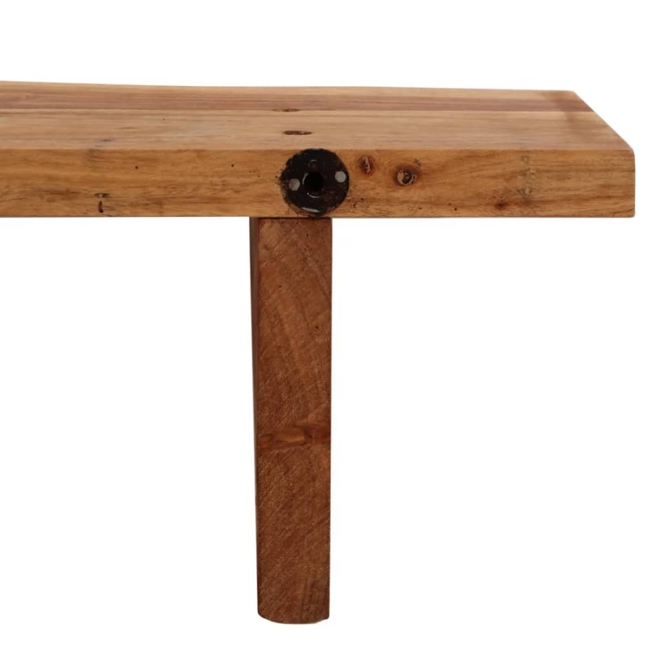 Estantes de pared 2 uds madera maciza de acacia 60x20x18