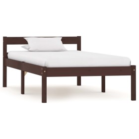 Estructura cama sin colchón madera pino marrón oscuro