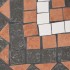 Base de sombrilla cuadrada color terracota y blanco 12