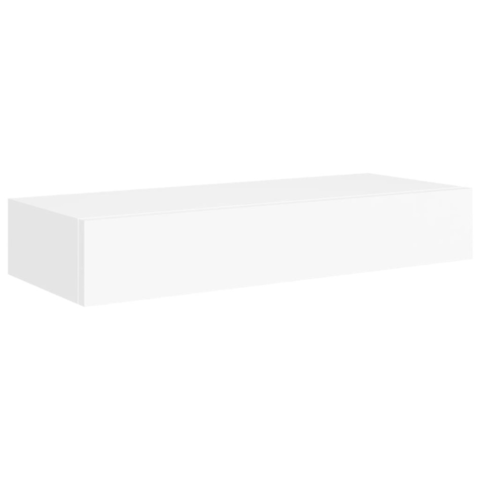 Estantes de pared con cajón 2 uds MDF blanco 60x23,5x10