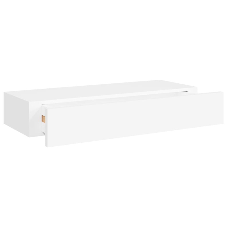 Estantes de pared con cajón 2 uds MDF blanco 60x23,5x10