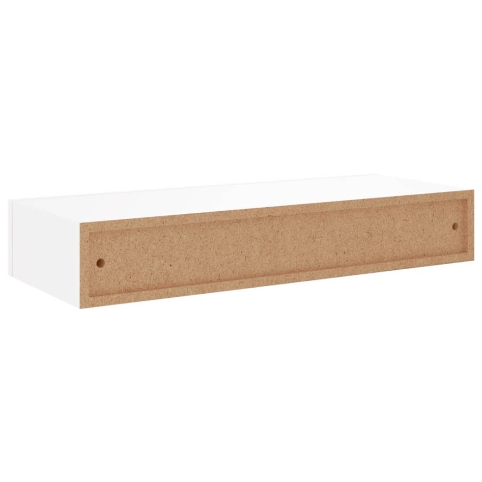 Estantes de pared con cajón 2 uds MDF blanco 60x23,5x10