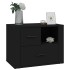 Mesita de noche madera contrachapada negro 60x36x45