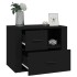 Mesita de noche madera contrachapada negro 60x36x45