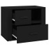 Mesita de noche madera contrachapada negro 60x36x45