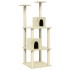 Rascador para gatos con postes de sisal color crema 141