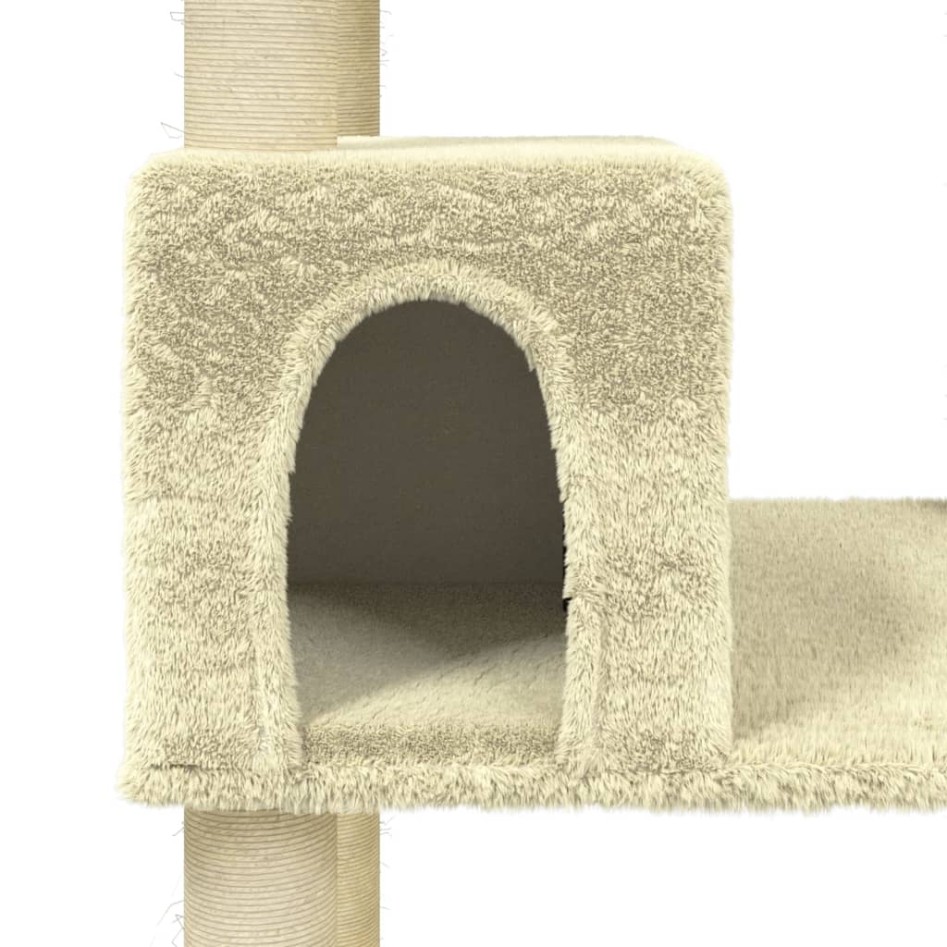 Rascador para gatos con postes de sisal color crema 141