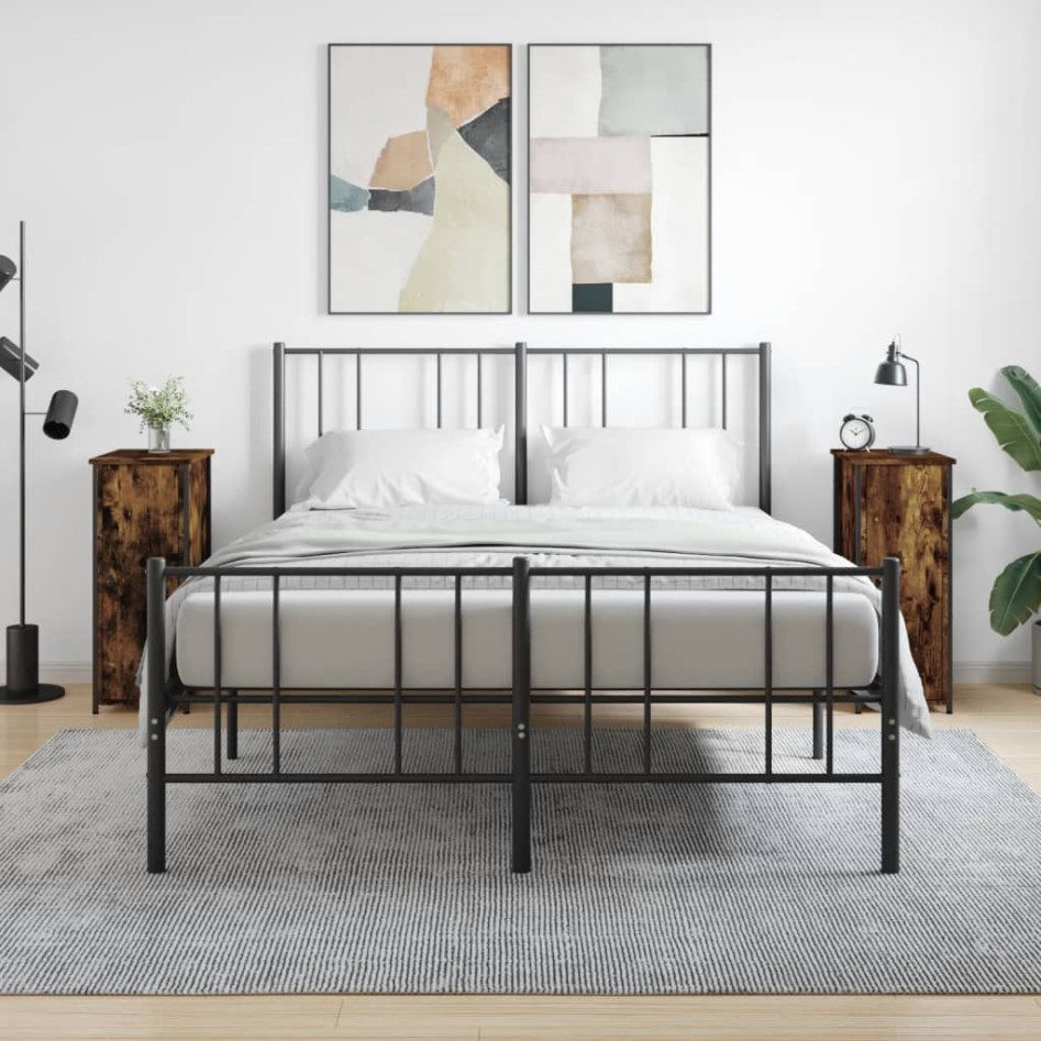 Mesitas noche 2 uds madera ingeniería roble ahumado 32x42x80