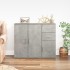 Aparador de madera contrachapada gris hormigón 91x29,5x75