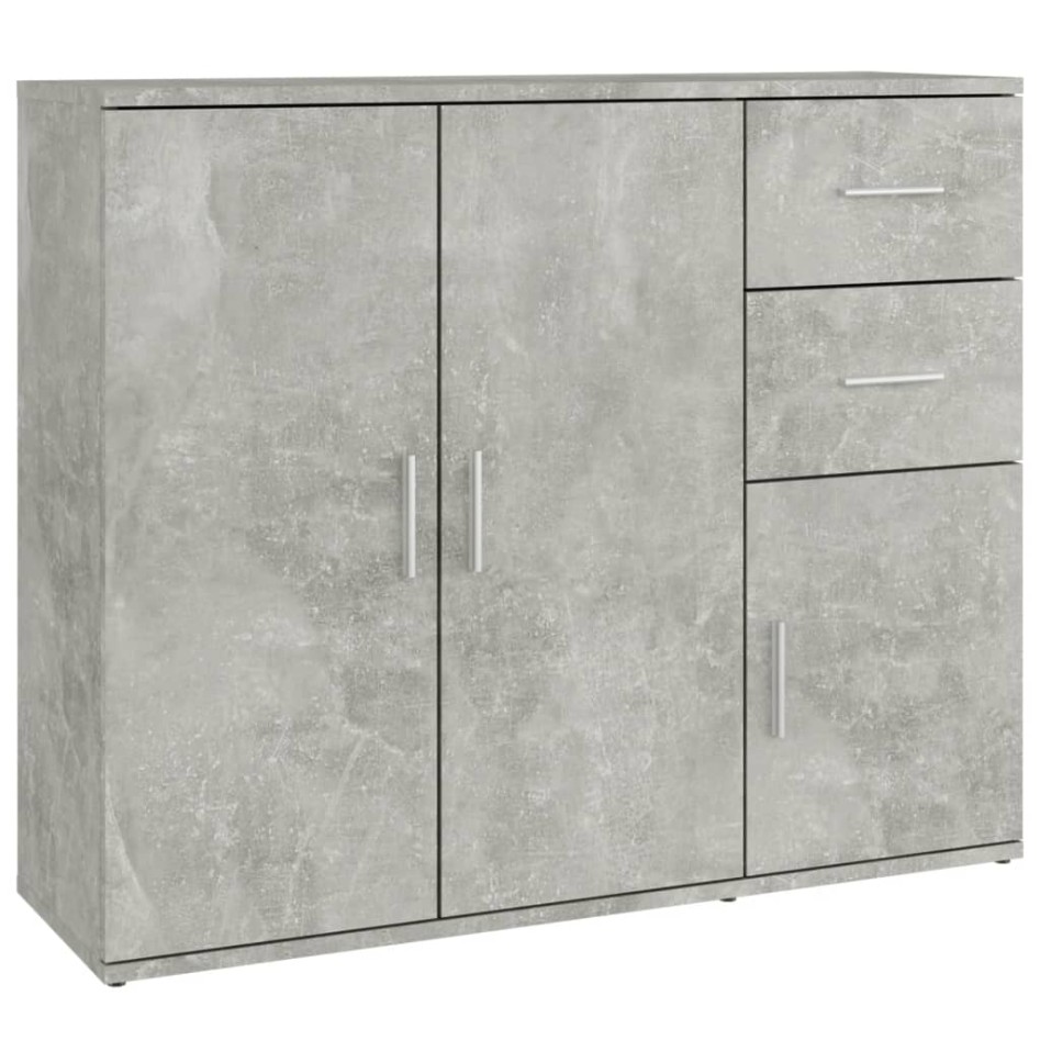 Aparador de madera contrachapada gris hormigón 91x29,5x75