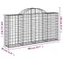 Cesta gaviones forma arco hierro galvanizado 200x30x100/120