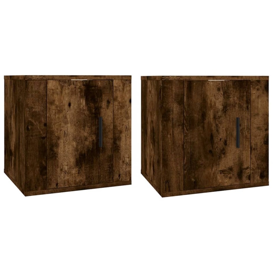 Muebles para TV de pared 2 uds roble ahumado 40x34,5x40