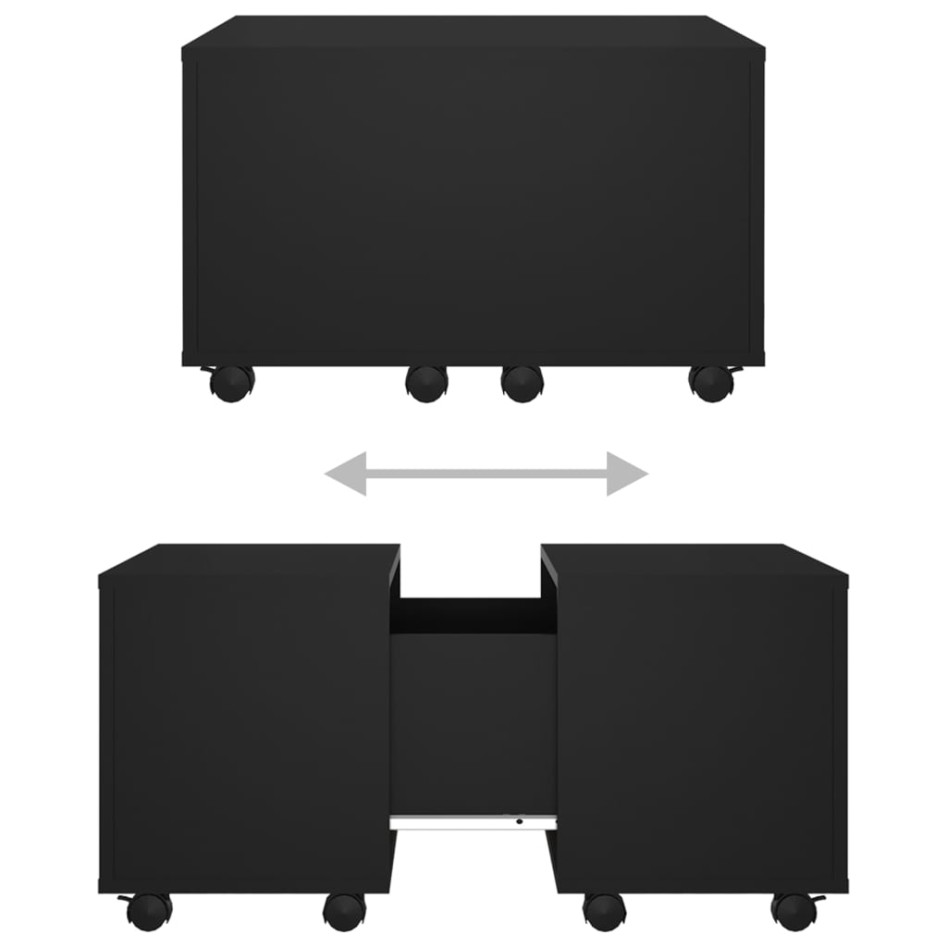 Mesa de centro madera contrachapada negro 60x60x38