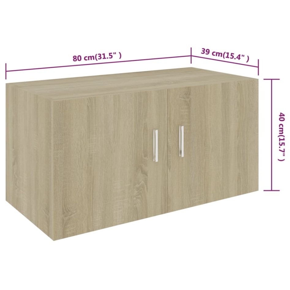 Armario de pared madera ingeniería roble Sonoma 80x39x40