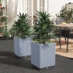 Jardineras 2 unidades polipropileno gris claro 30x30x37 cm