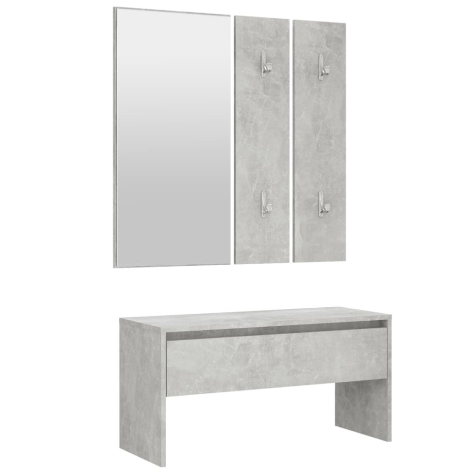 Set de muebles de recibidor madera contrachapada gris