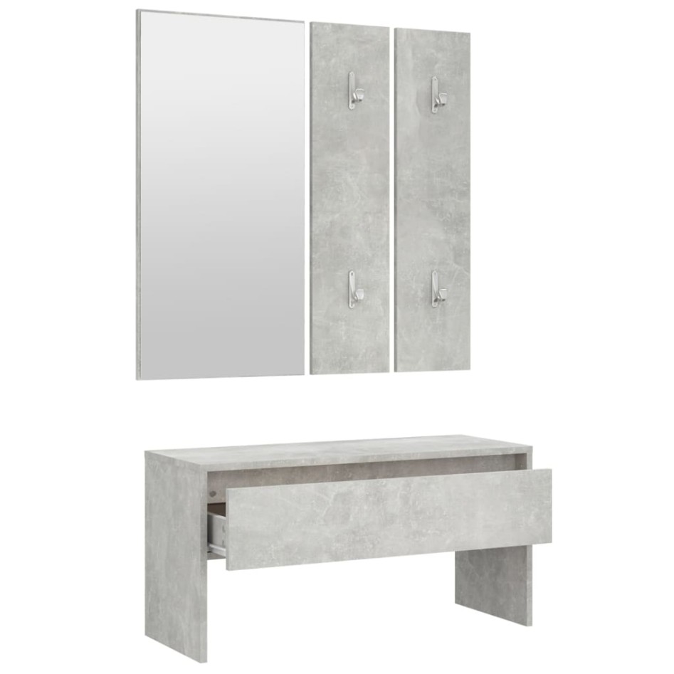 Set de muebles de recibidor madera contrachapada gris
