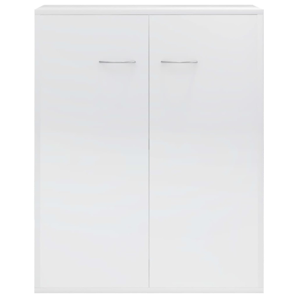 Aparador de madera contrachapada blanco brillante 60x30x75