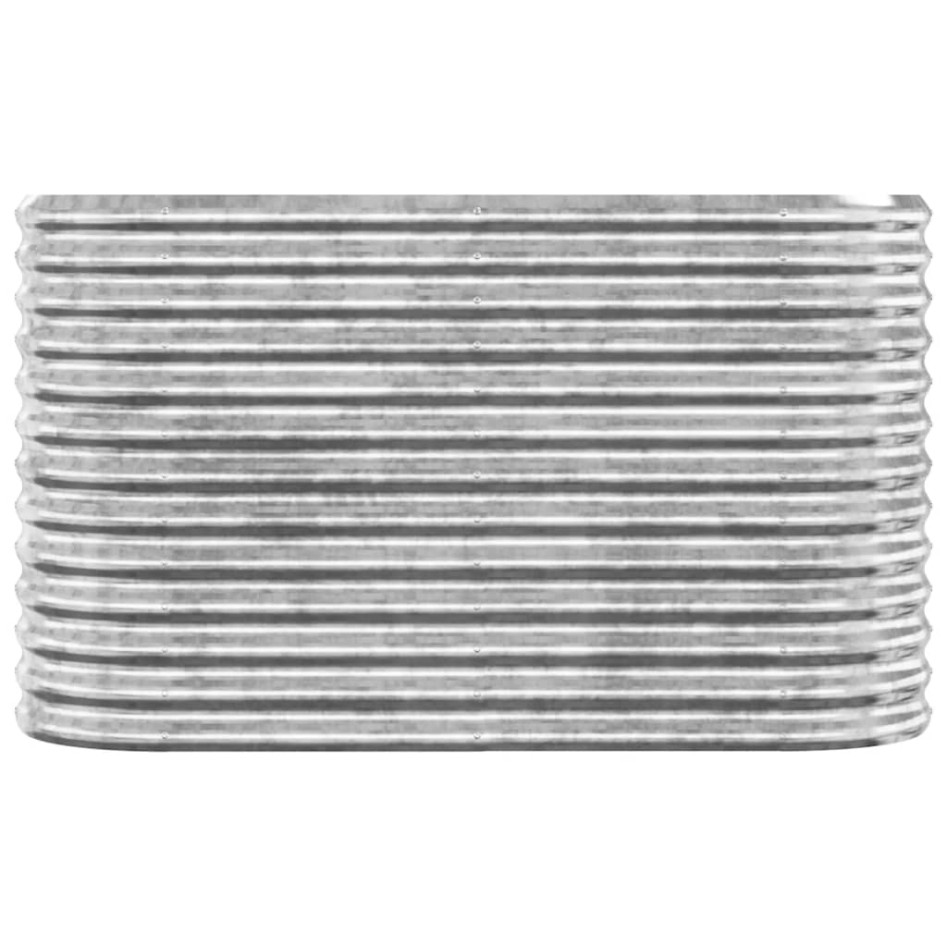 Jardinera arriate acero recubrimiento polvo plata 114x40x68