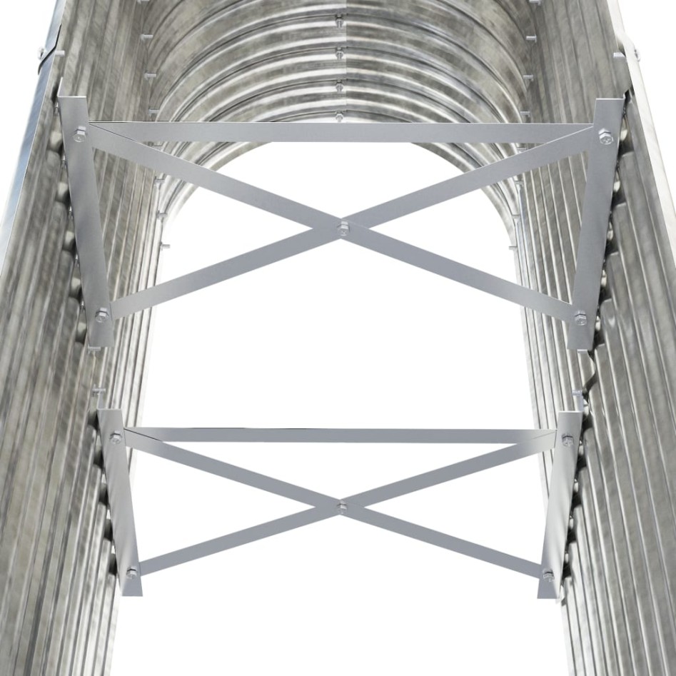 Jardinera arriate acero recubrimiento polvo plata 114x40x68