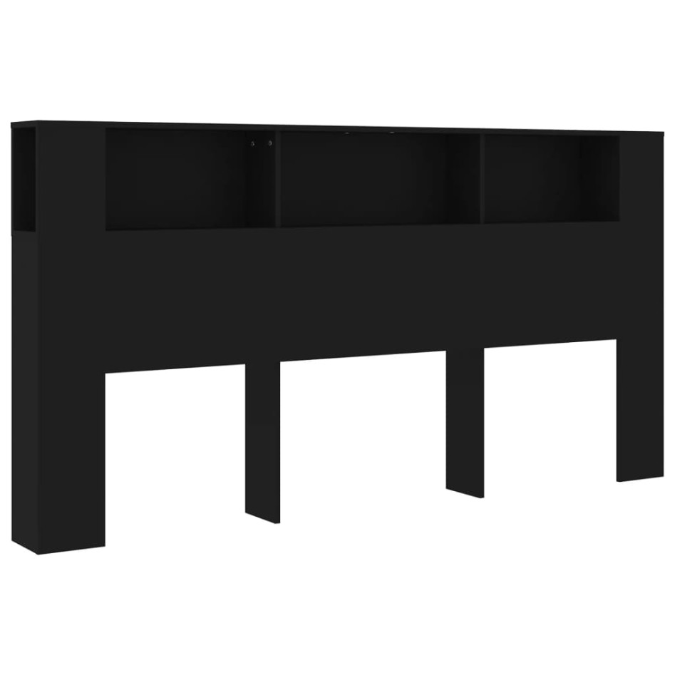 Mueble cabecero negro 200x18,5x104,5